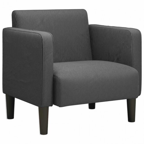 Sofastol med armlæn i fløjlsstof - mørkegrå