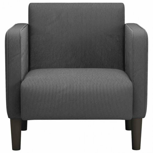 Sofastol med armlæn i fløjlsstof - mørkegrå