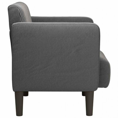 Sofastol med armlæn i fløjlsstof - mørkegrå