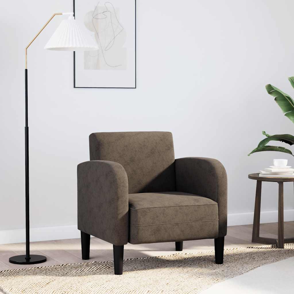 Sofastol med armlæn 54 cm kunstlæder mørkegrå