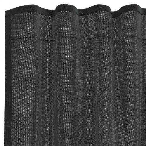 Voile-gardiner med fane i toppen, 2 stk., sort - 140 × 175 cm