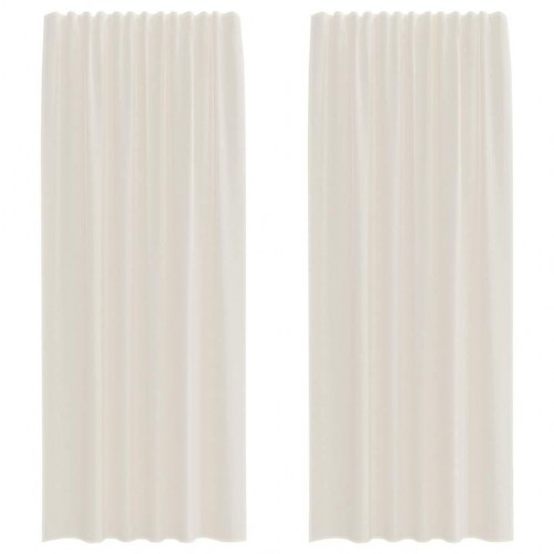 Voile-gardiner med fane i toppen - 2 stk., cremefarvet, 140 × 245 cm