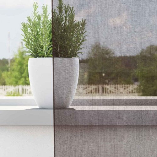 Voile-gardiner med fane i toppen - 2 stk., brun, 140 × 175 cm
