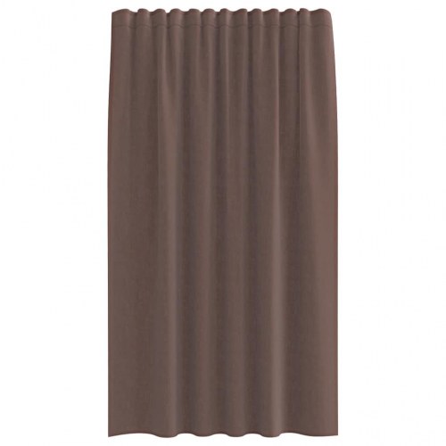 Voile-gardiner med fane i toppen - 2 stk., brun, 140 × 175 cm