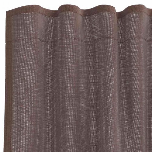 Voile-gardiner med fane i toppen - 2 stk., brun, 140 × 175 cm