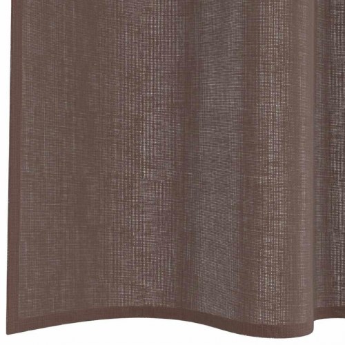 Voile-gardiner med fane i toppen - 2 stk., brun, 140 × 175 cm