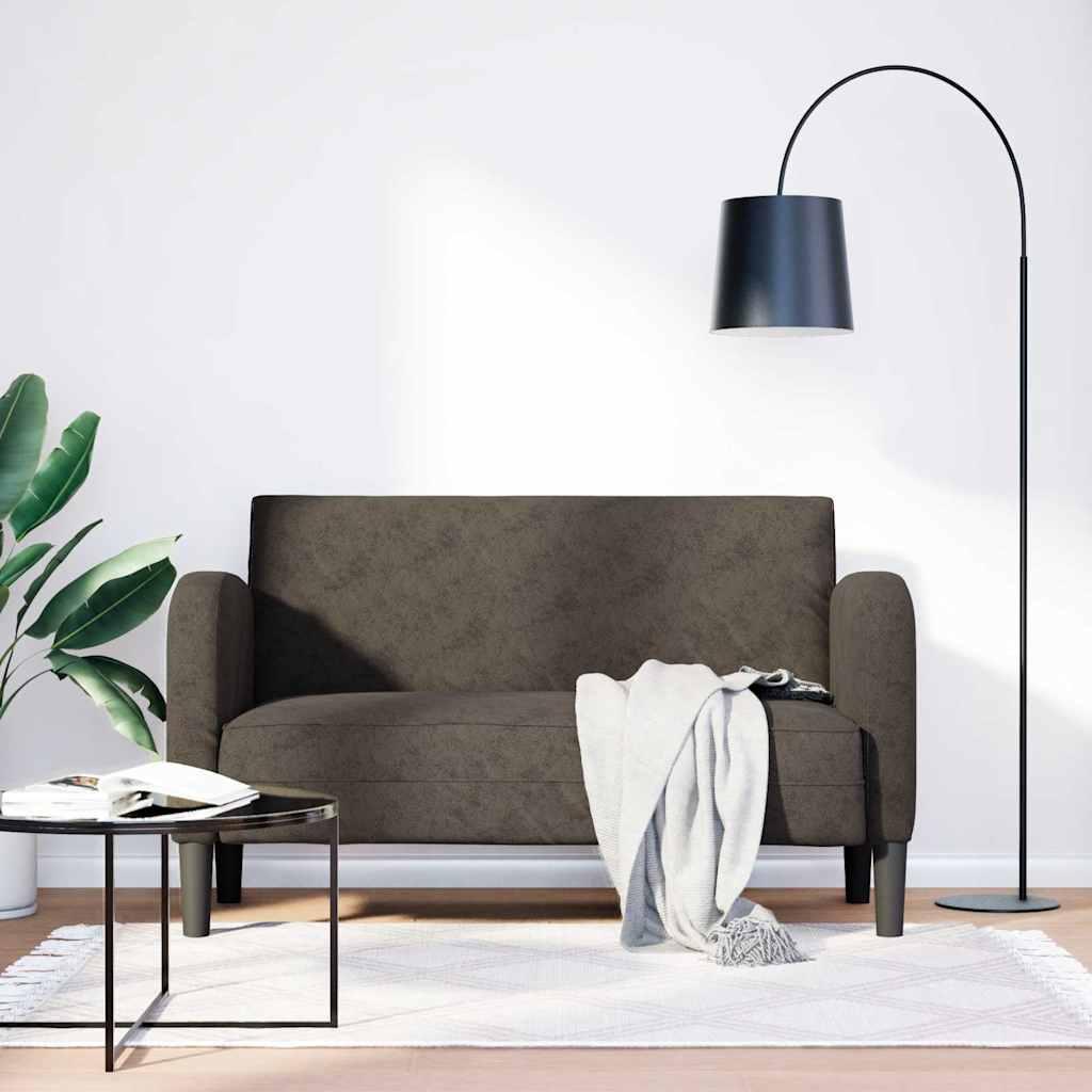 Elskovssofa 110 cm i kunstlæder - mørkegrå 2-personers sofa