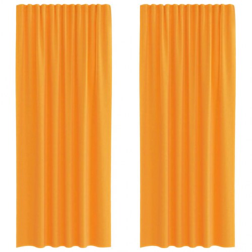 Voile-gardiner med løkker 2 stk. 140×225 cm - orange