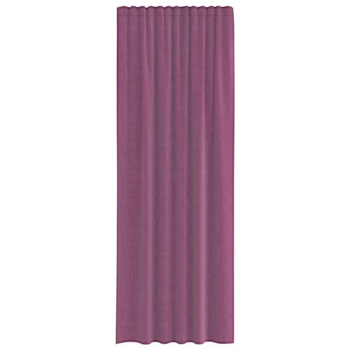 Voile-gardiner med løkker 2 stk. 140x260 cm lilla
