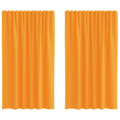 Voile-gardiner med løkker 2 stk. 140x140 cm orange