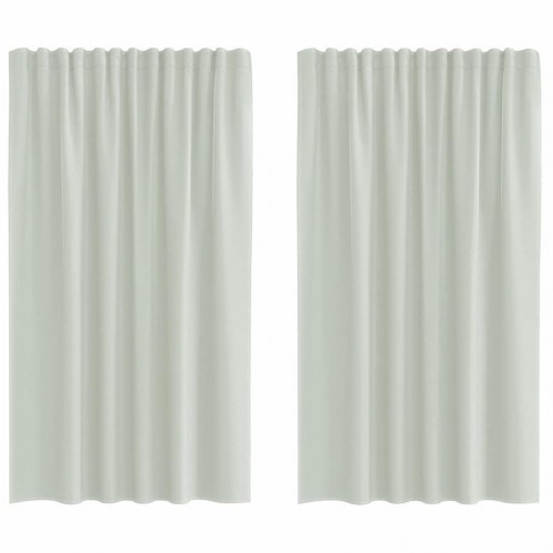 Voile-gardiner med løkker 2 stk. 140 × 175 cm - lysegrå