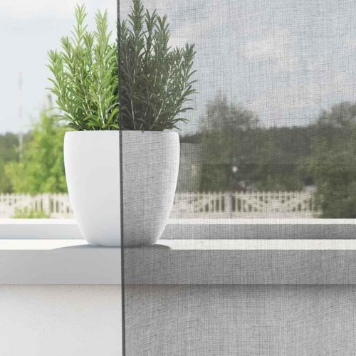 Voile-gardiner med løkker 2 stk. - 140 × 245 cm, mørkegrå