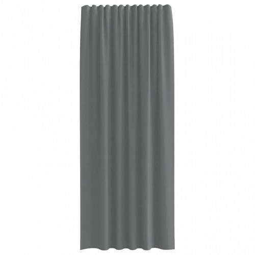 Voile-gardiner med løkker 2 stk. - 140 × 245 cm, mørkegrå