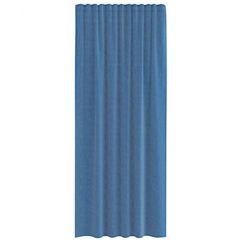 Voile-gardiner med løkker 2 stk. 140×245 cm - kongeblå