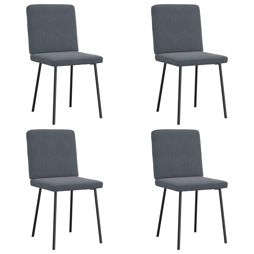 Spisebordsstole 4 stk. velour mørkegrå