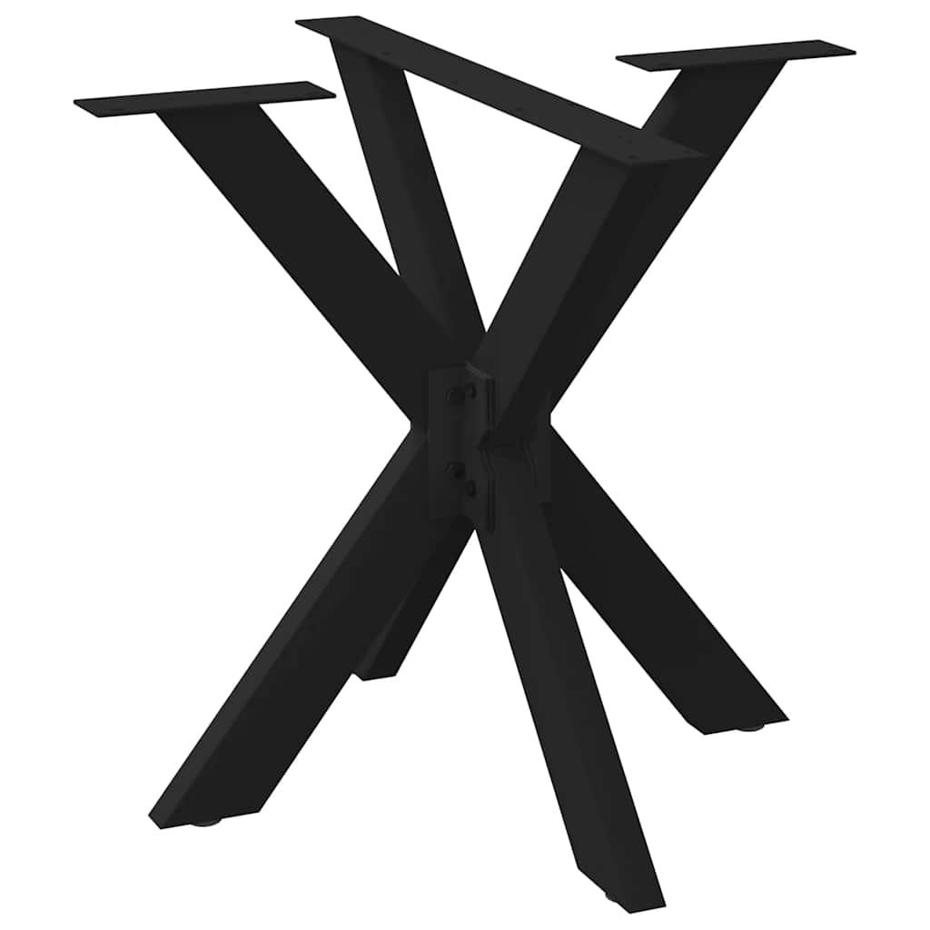 Spisebordsben edderkopform sort 85x85x(72-73) cm stål
