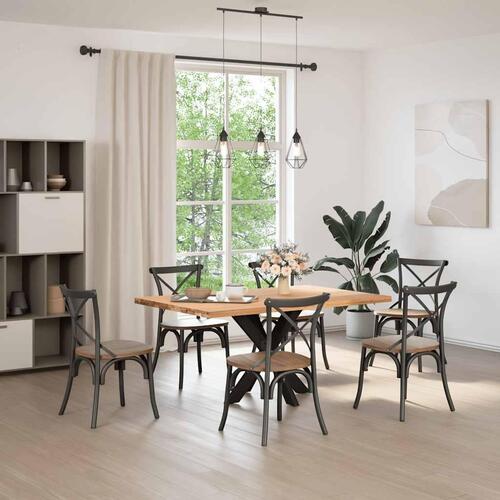 Spisebordsben edderkopform sort 85x85x(72-73) cm stål