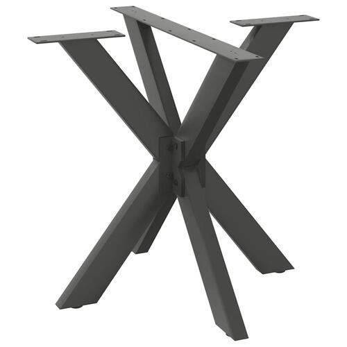 Spisebordsben edderkopform 85x85x(72-73) cm stål antracitgrå
