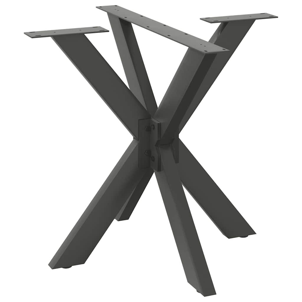 Spisebordsben edderkopform 85x85x(72-73) cm stål antracitgrå