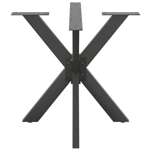 Spisebordsben edderkopform 85x85x(72-73) cm stål antracitgrå
