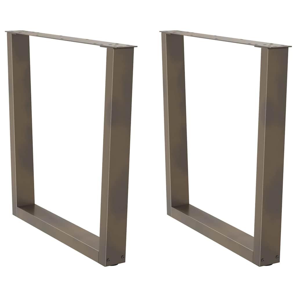 Spisebordsben V-formet 2 stk. naturstål 90 x (72-73,3) cm stål