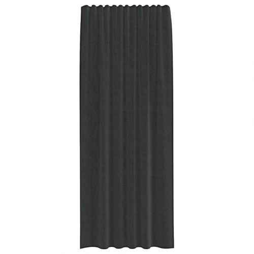 Voile-gardiner med fane i toppen 2 stk. - sort 140×225 cm