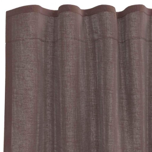 Voile-gardiner med fane i toppen, 2 stk. - brun, 140 × 245 cm