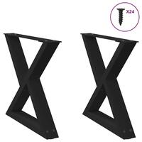 Sofabordben 2 stk Sort 50x(42-43,3) cm Stål