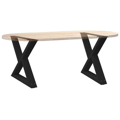 Sofabordben 2 stk Sort 50x(42-43,3) cm Stål