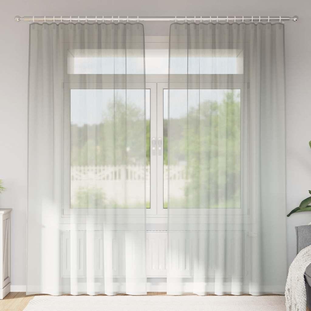 Voile-gardiner med løkker 2 stk. 140x225 cm lysegrå