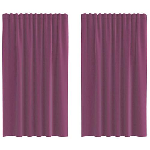 Voile-gardiner med løkker 2 stk. 140x140 cm lilla