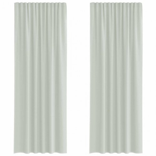 Voile-gardiner med løkker, 2 stk. - 140 × 260 cm, lysegrå