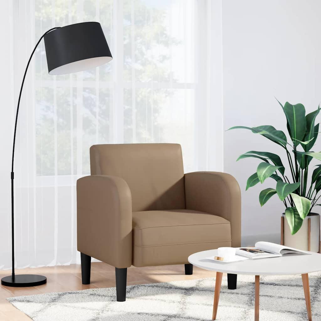 Sofastol med armlæn 54 cm kunstlæder cappuccino