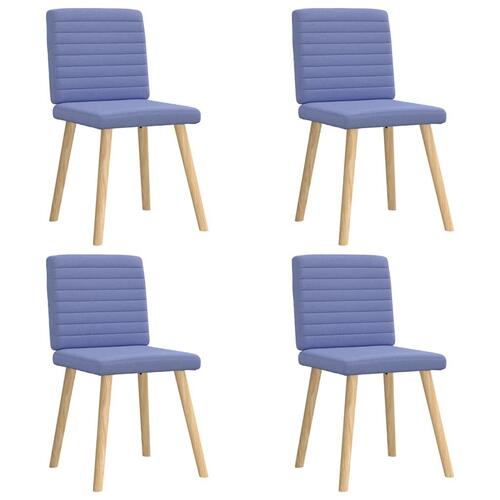 Spisebordsstole 4 stk. Jeans blåt stof