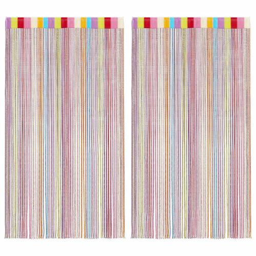 Trådgardiner 2 stk. 140x250 cm flerfarvet