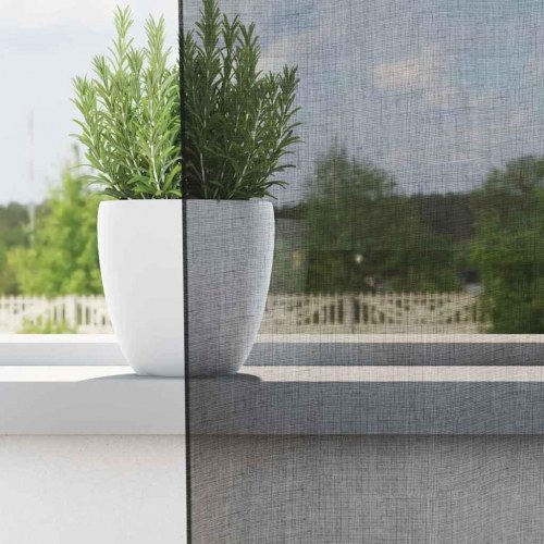 Voile-gardiner med fane i toppen, 2 stk. - sort, 140 × 245 cm