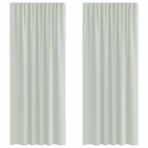 Voile-gardiner med løkker - 2 stk., 140 × 245 cm, lysegrå