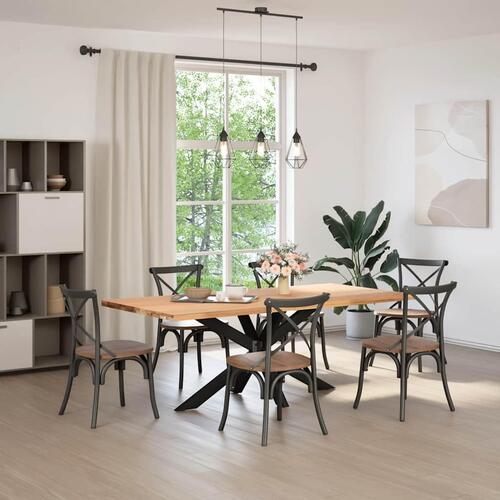 Spisebordsben edderkopform sort 150x78x(72-73) cm stål
