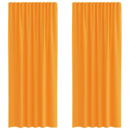 Voile-gardiner med løkker 2 stk. 140×245 cm - orange