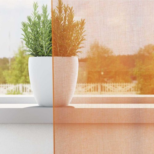 Voile-gardiner med løkker 2 stk. 140×245 cm - orange