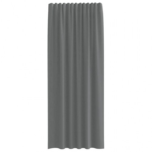Voile-gardiner med løkker 2 stk. - 140×225 cm, mørkegrå