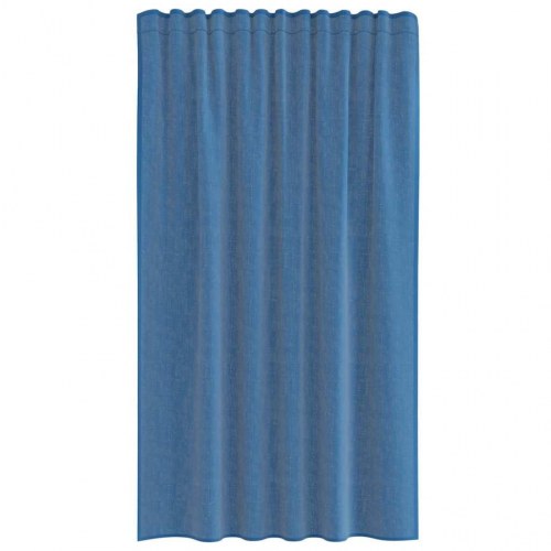 Voile-gardiner med løkker 2 stk. 140×140 cm - kongeblå