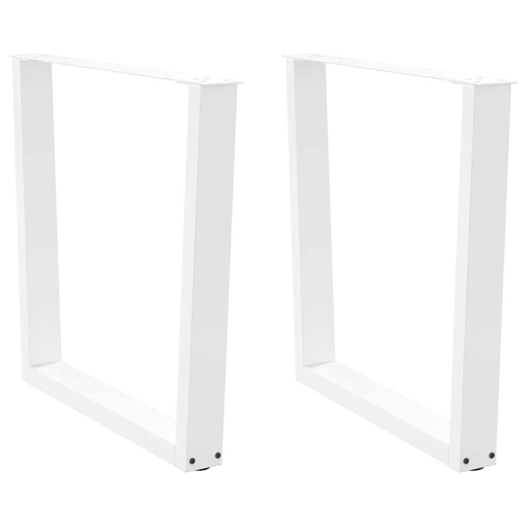Spisebordsben V Form 2 Stk Hvid 80x72 73 3 Cm Stål