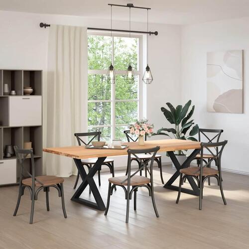 Spisebordsben 2 stk Sort 90x(72-73,3) cm Stål