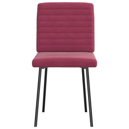 Spisebordsstole 4 stk. velour vinrød