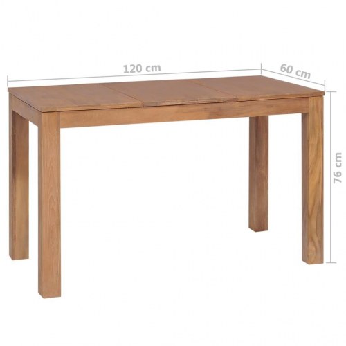 Spisebord 120x60x76 cm massivt teaktræ naturlig finish