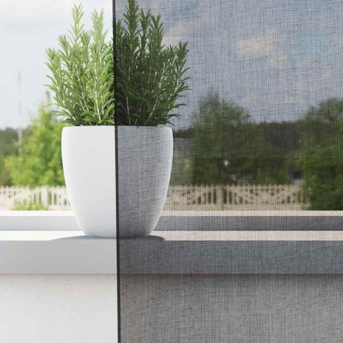 Voile-gardiner med fane i toppen - 2 stk., sort, 140 × 140 cm