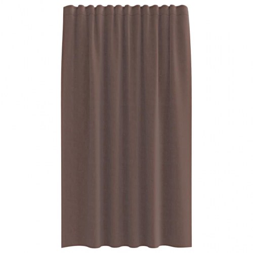 Voile-gardiner med fane i toppen - 2 stk., brun, 140 × 140 cm
