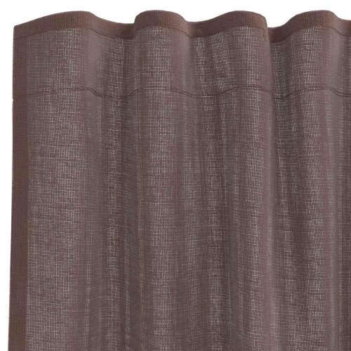 Voile-gardiner med fane i toppen - 2 stk., brun, 140 × 140 cm