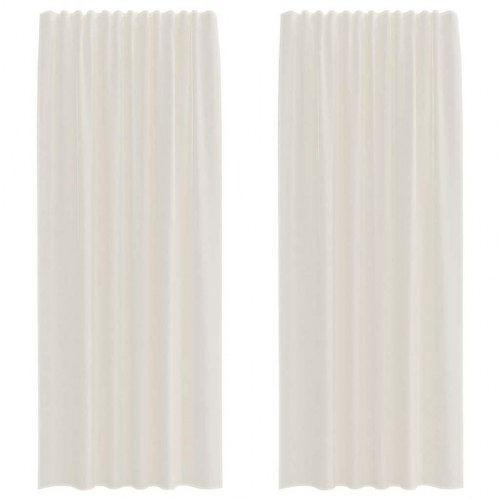 Voilegardiner med fanelukning, 2 stk. - creme, 140 × 225 cm